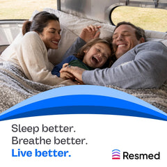 ResMed AirFit N20 night-use scene showing comfortable sleep setup