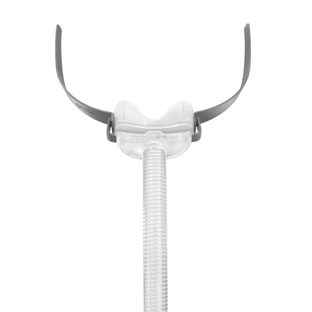 ResMed AirFit N30 frame with nasal cradle cushion for comfortable nightly therapy.