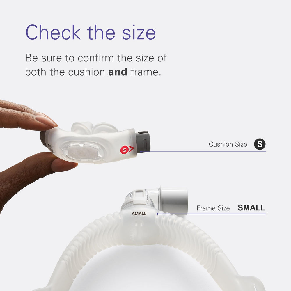 ResMed AirFit P30i nasal pillows cushion image, soft seal for a comfortable CPAP experience