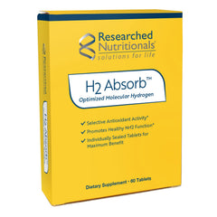 Researched Nutritionals H2 Absorb sealed bottle close-up for convenient hydration on the go.