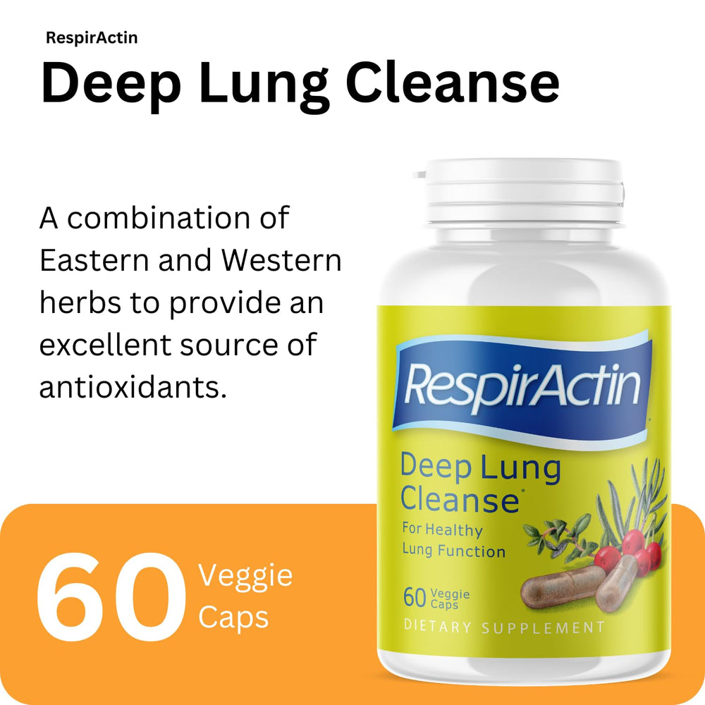 RespirActin Deep Lung Cleanse capsules on display for daily use