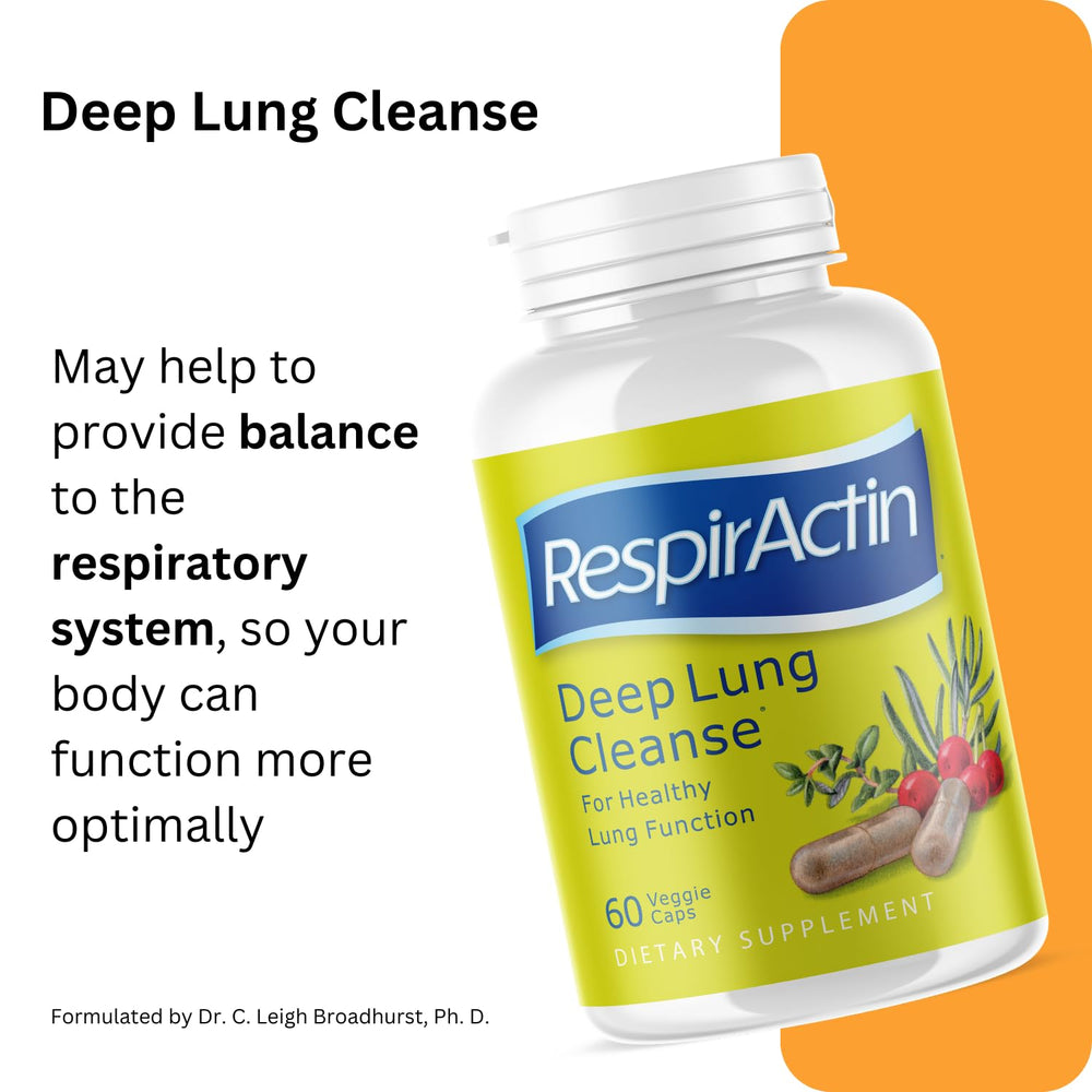 Packaging box of RespirActin Deep Lung Cleanse on a clean surface