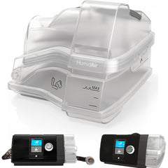 RespiraX AirSense 10 water chamber tank shown fitting securely for quiet operation.