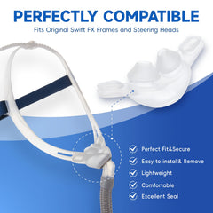 RespWellness quiet seal design minimizes noise for undisturbed sleep.