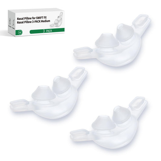 RespWellness Swift FX nasal pillow 3-pack for a secure, comfortable fit.