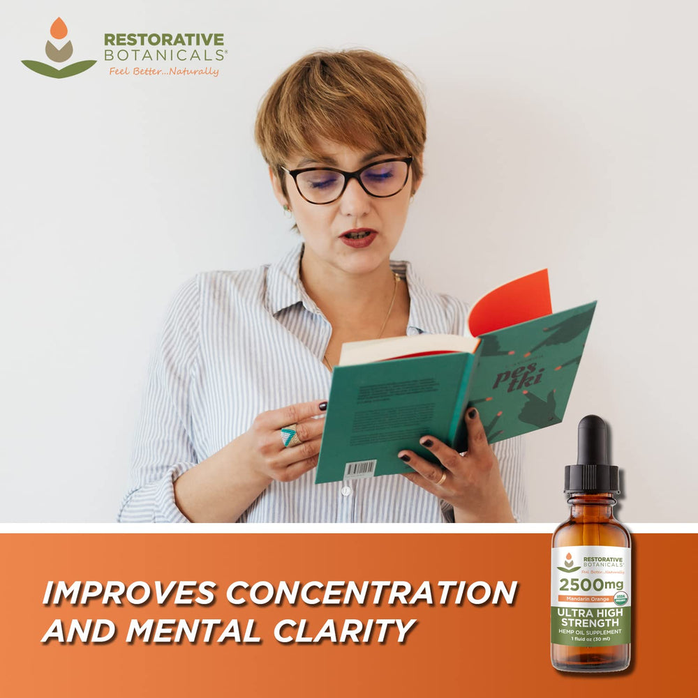 Restorative Botanicals USDA Organic badge close-up emphasizes certified organic origin.
