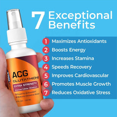 Results RNA ACG Glutathione spray action nozzle highlighting easy dosing.