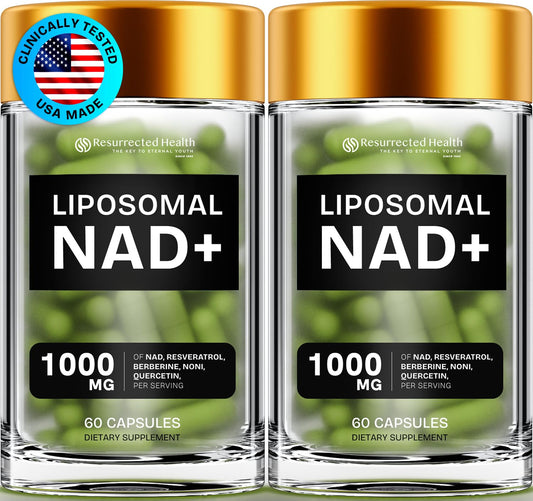 Resurrected Health liposomal NAD Noni bottle — steady energy for busy mornings