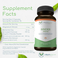 Pouring Binder Blend capsules into a hand for routine.