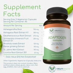 Return Healthy Eleutherococcus and Panax ginseng capsules on a tray for balance.