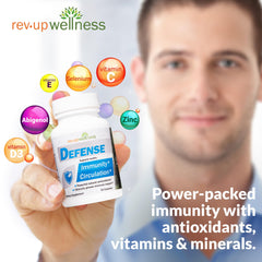 Rev Up Wellness Defense ingredients list emphasizing natural components for daily support.