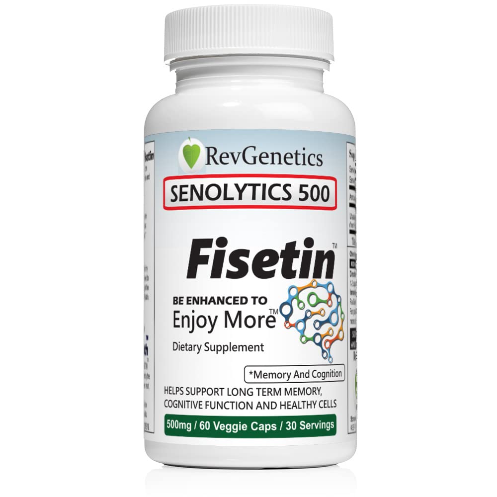 REVGENETICS Senolytics 500 bottle front view for daily wellness support