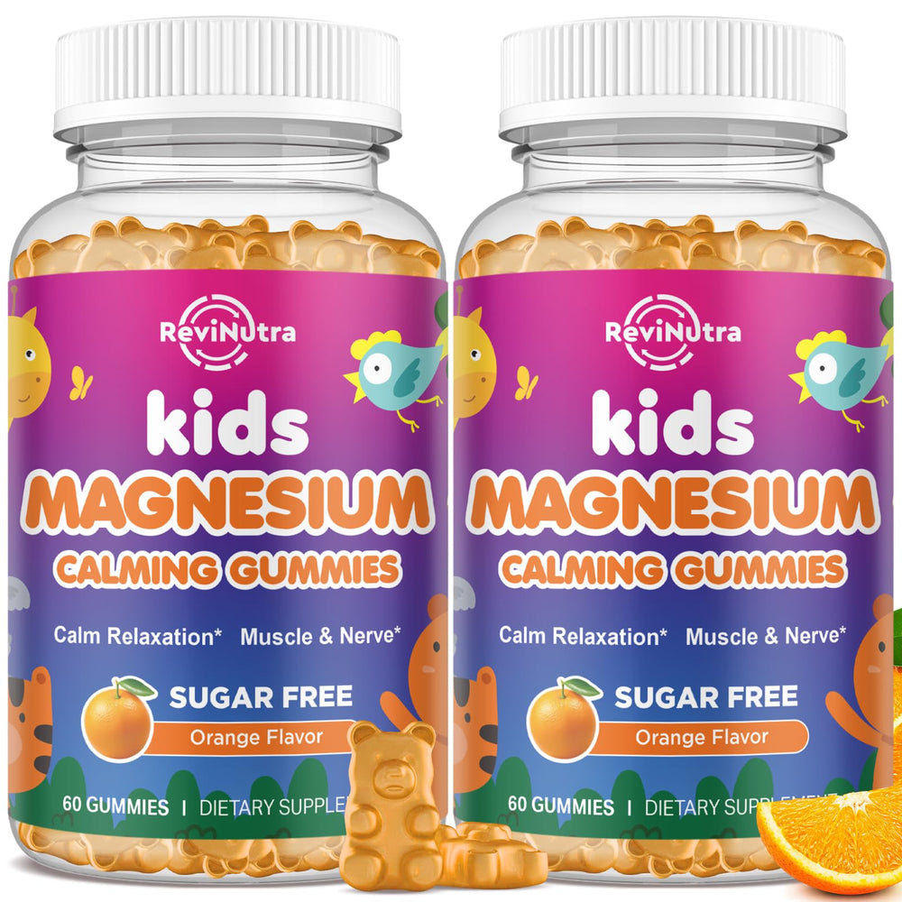 Revinutra Calm Magnesium Gummies for kids pack, promoting daily calm and balanced mood.