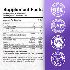 Close-up of ReviNutra Iron Gummies texture and chewable form for easy use.