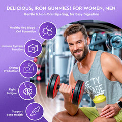 ReviNutra Iron Gummies packaging suitable for families and kids.