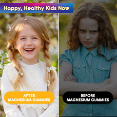 ReviNutra Kids Magnesium Gummies bottle-open view emphasizes easy consumption