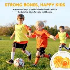 ReviNutra Kids Magnesium Gummies serving image showing chewable ease for bedtime wind-down