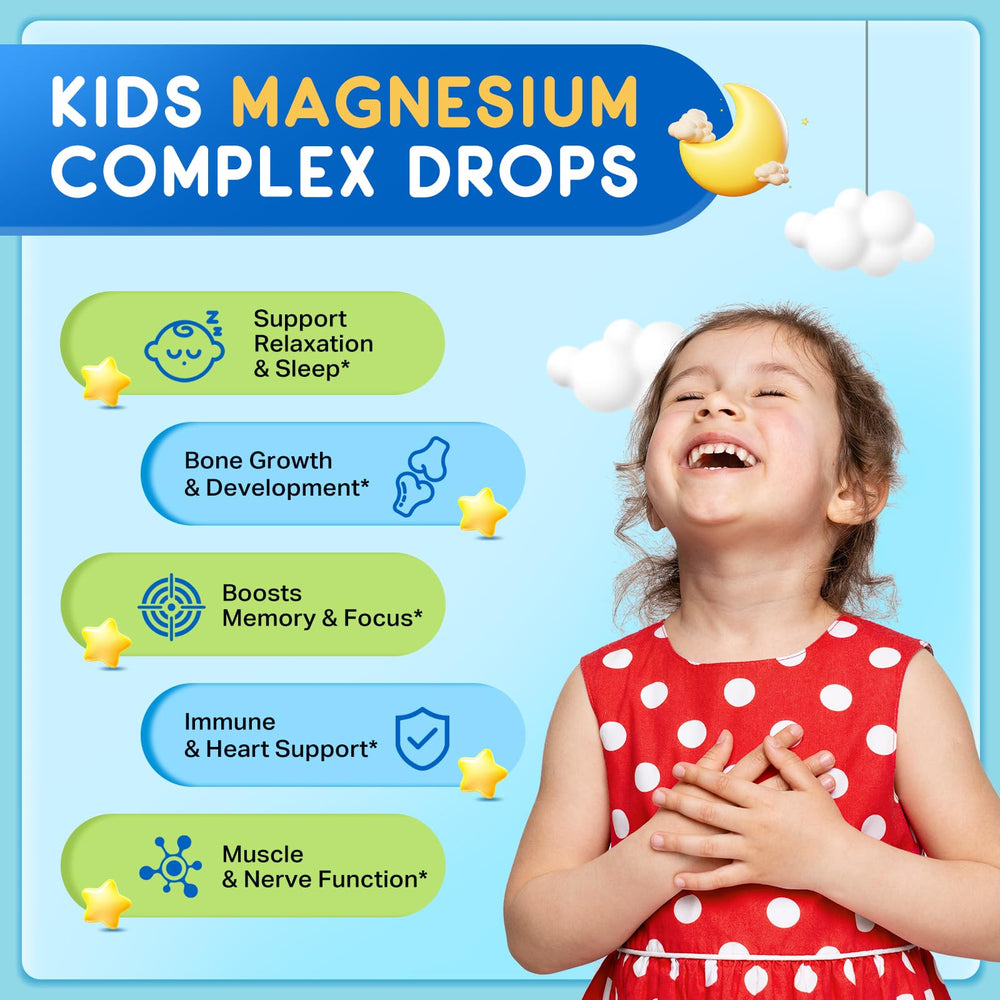 ReviNutra Kids Magnesium Liquid dropper dispensing for easy dosing