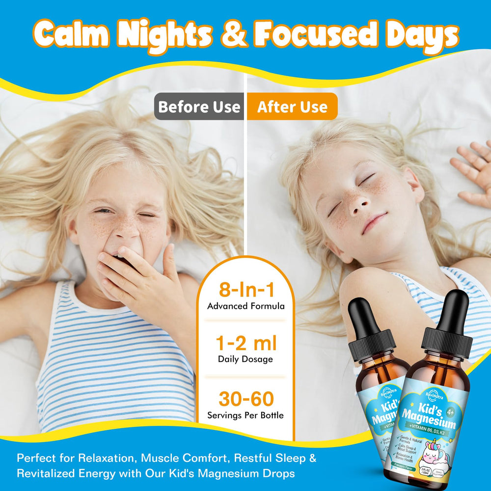 ReviNutra Kids vitamin B6 D3 K2 bottle for energy and mood
