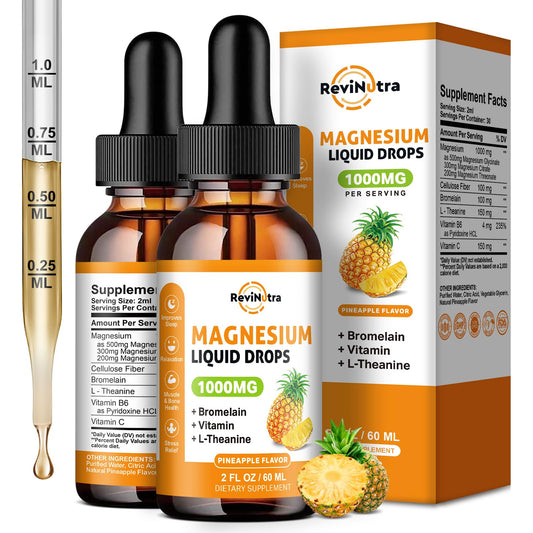 ReviNutra magnesium liquid drops bottle for daily use supporting calm and rest