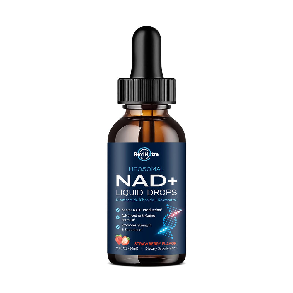 ReviNutra NAD bottle with ingredients list on label