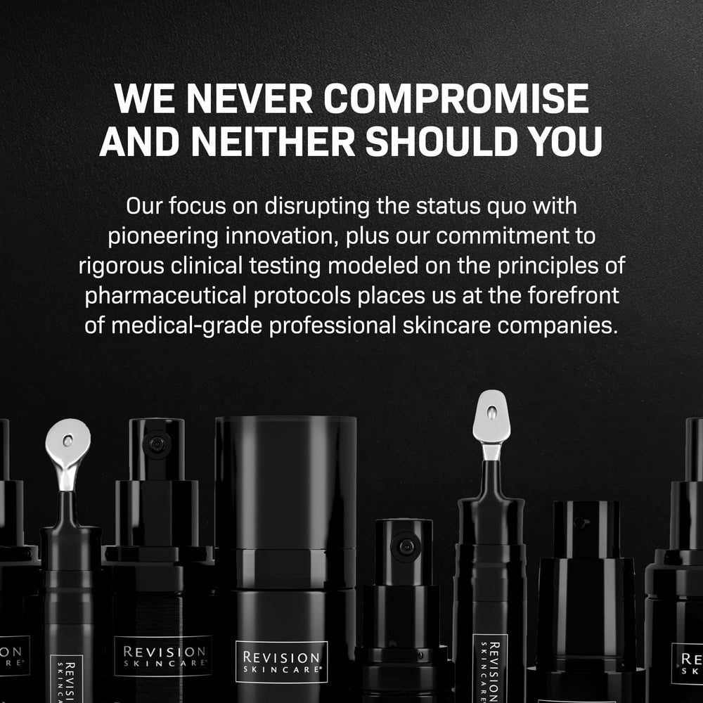 Revision Skincare V+ Comfort Moisturizer ingredients shown include fragrance-free and hormone-free protection.