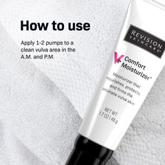 Revision Skincare V+ Comfort Moisturizer tub packaging demonstrates a compact, fragrance-free hydration option.
