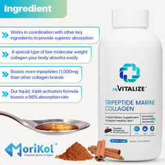 REVITALIZE Cinnamon-flavored liquid collagen glass, easy daily use