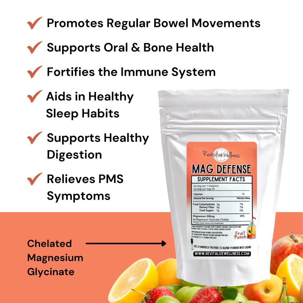 Revitalize Wellness Mag Defense teaspoon dosing demonstrates child-friendly supplementation