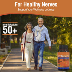 RevitaNerve bottle side label explains one-a-day convenience for simple routines.
