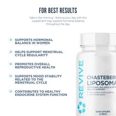 Revive MD Chasteberry bottle pour demonstrates easy daily use.