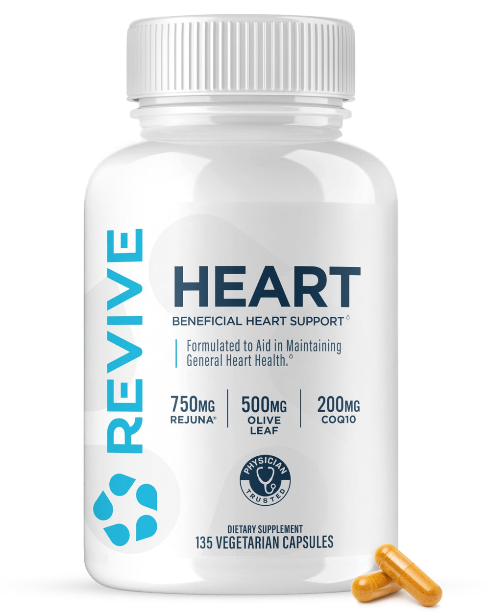 Revive MD CoQ10 bottle front view for daily heart support.