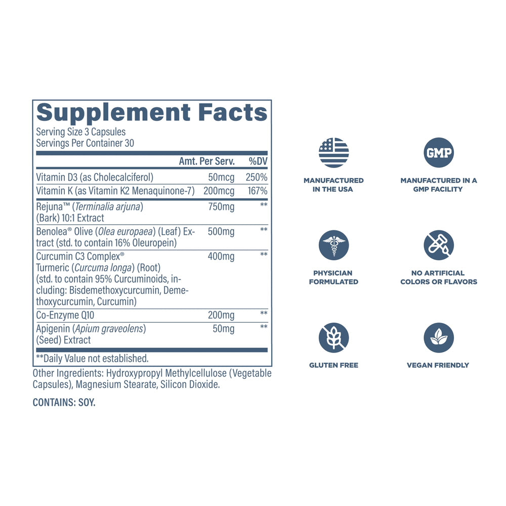 Serving suggestion showing three capsules in a daily intake.