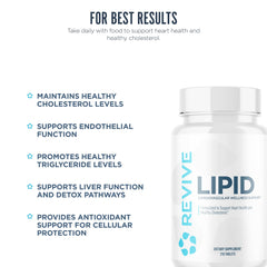 Revive MD Lipid capsules with artichoke extract for natural lipid balance.