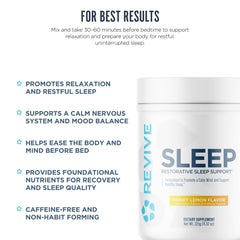 Revive MD Magnesium glycinate capsule emphasizes calming support before bed.