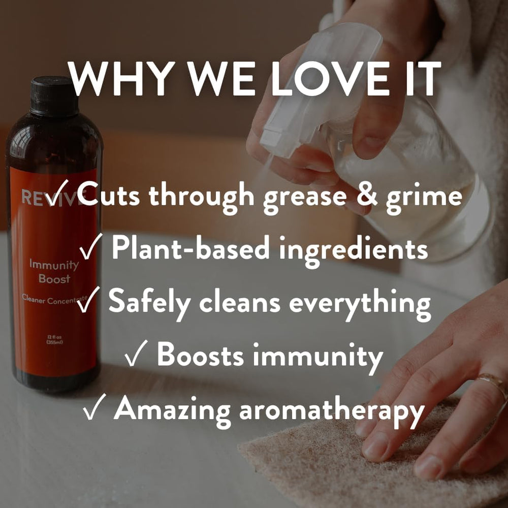 REVIVEEO Immunity Boost Cleaner packaging highlighting 2-pack eco-friendly design