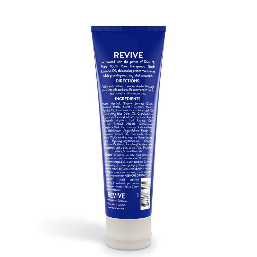REVIVEEO Sore No More plant-based blend ingredients for gentle soothing sensation.