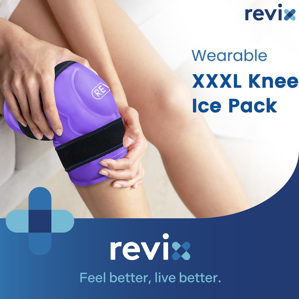 REVIX knee wrap adjustable straps secure the pack during movement.
