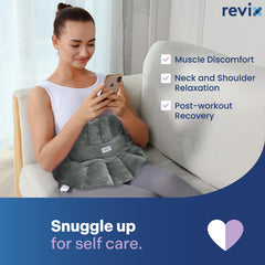 REVIX heating pad is lightweight and flexible for desk, couch, or travel use.