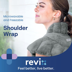 REVIX neck wrap with soft Minky fabric delivers comfortable heat for frequent use.
