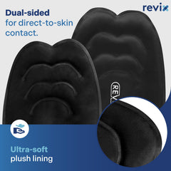 Nylon outer side helps transfer cold quickly for relief.