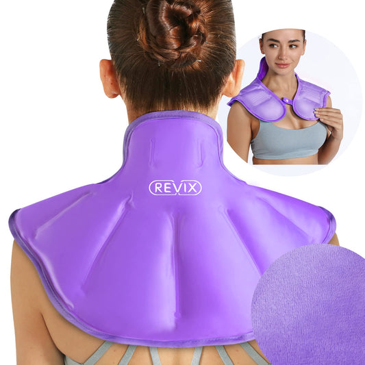 REVIX shoulder ice pack with soft plush lining for gentle, targeted cooling