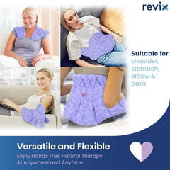 REVIX wrap accommodating neck, shoulders, and back for flexible placement