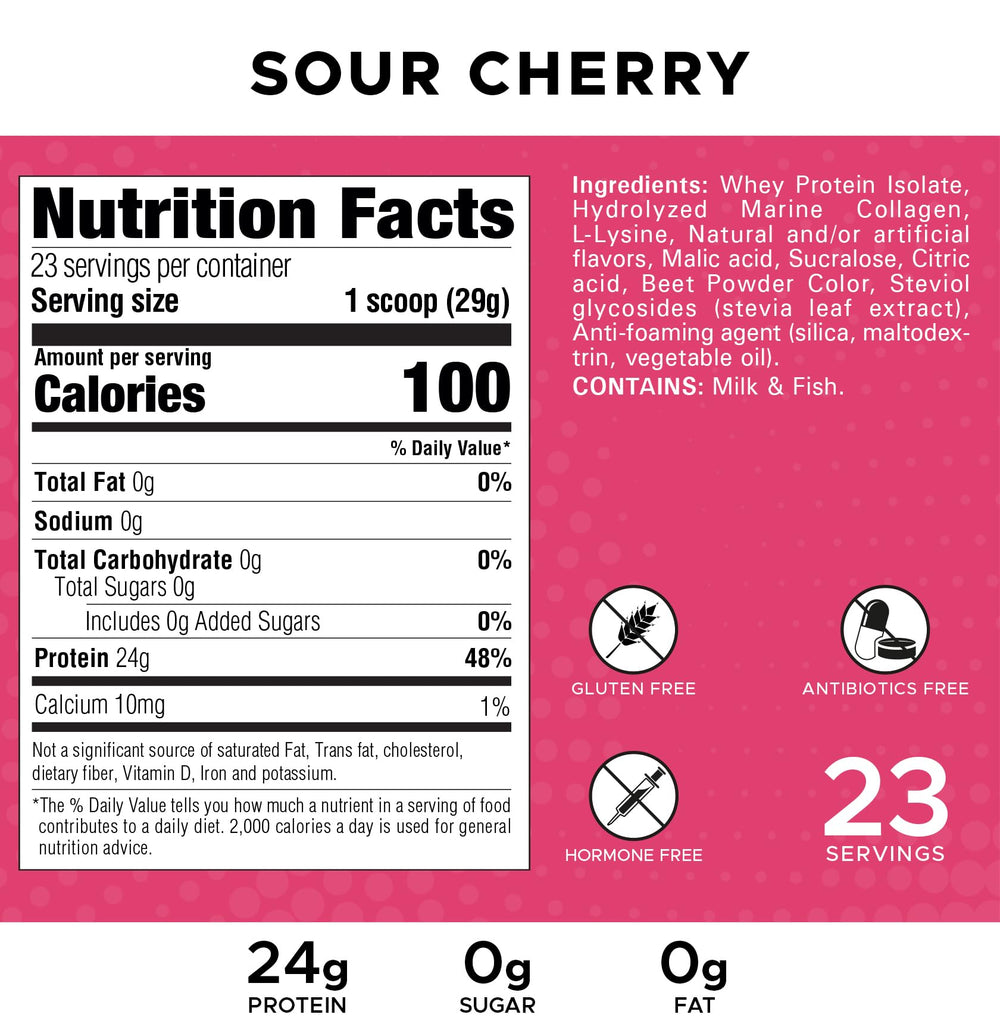 Revolution Nutrition Splash Clear Protein glass serving shows a refreshing, fruit-forward shake.