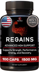 Regains HGH bottle front view suggests muscle support
