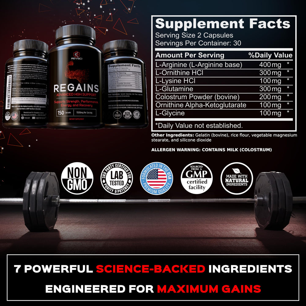 Regains recovery boost graphic suggesting faster post workout recovery.