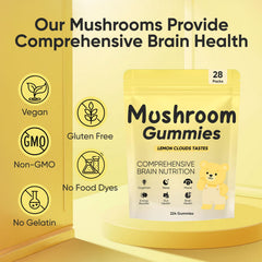 REYUQU vegan gluten-free label close-up emphasizing plant-based brain health.