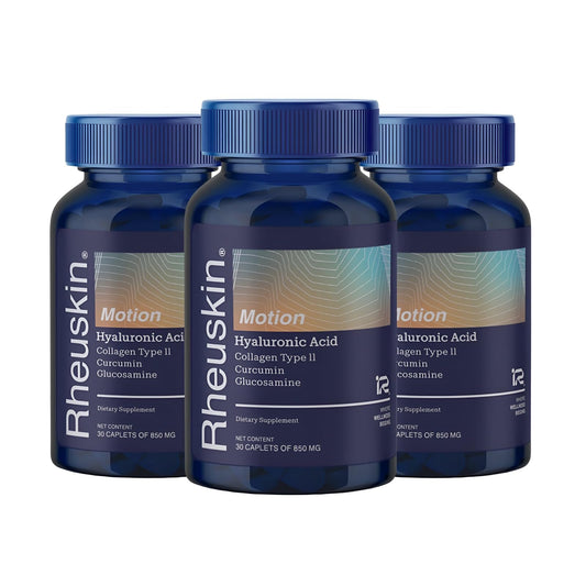 Rheuskin Motion 3 Pack bottle pour demonstrates easy daily use.