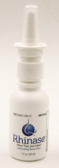 Rhinase use-scene shows droplets on nose, suggesting comfort during dryness.