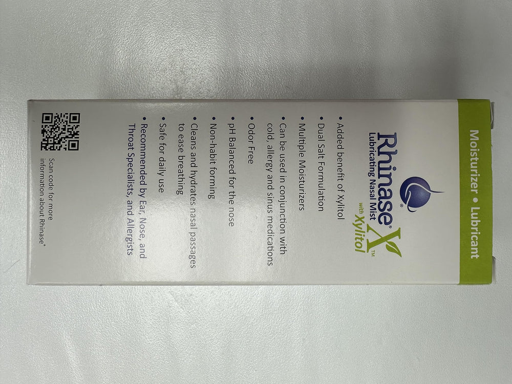 Rhinase X Mist application scene shows soothing nasal moisturization.